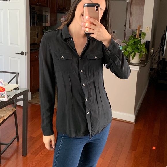 Banana Republic Tops - Banana Republic Black Silk blouse 6